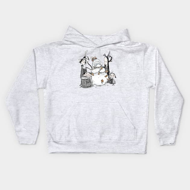 creepy smearensburg children stabbing snowman Kids Hoodie by OddityArts